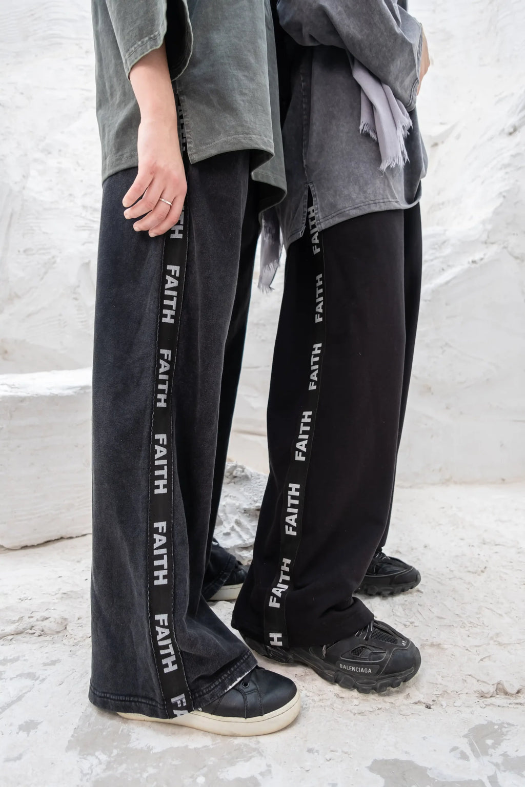Washed Dark Grey Faith Printed Logo