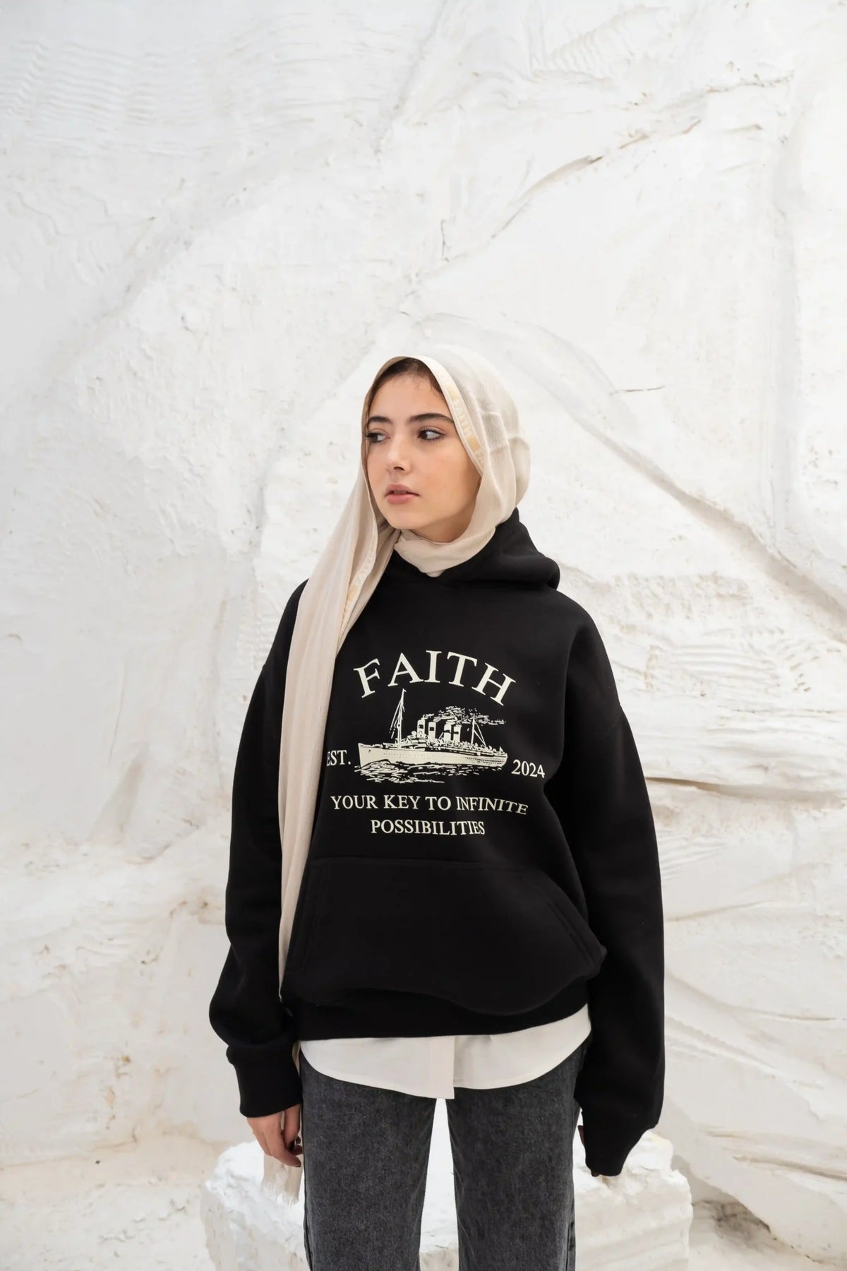Faith Black Hoodie Print