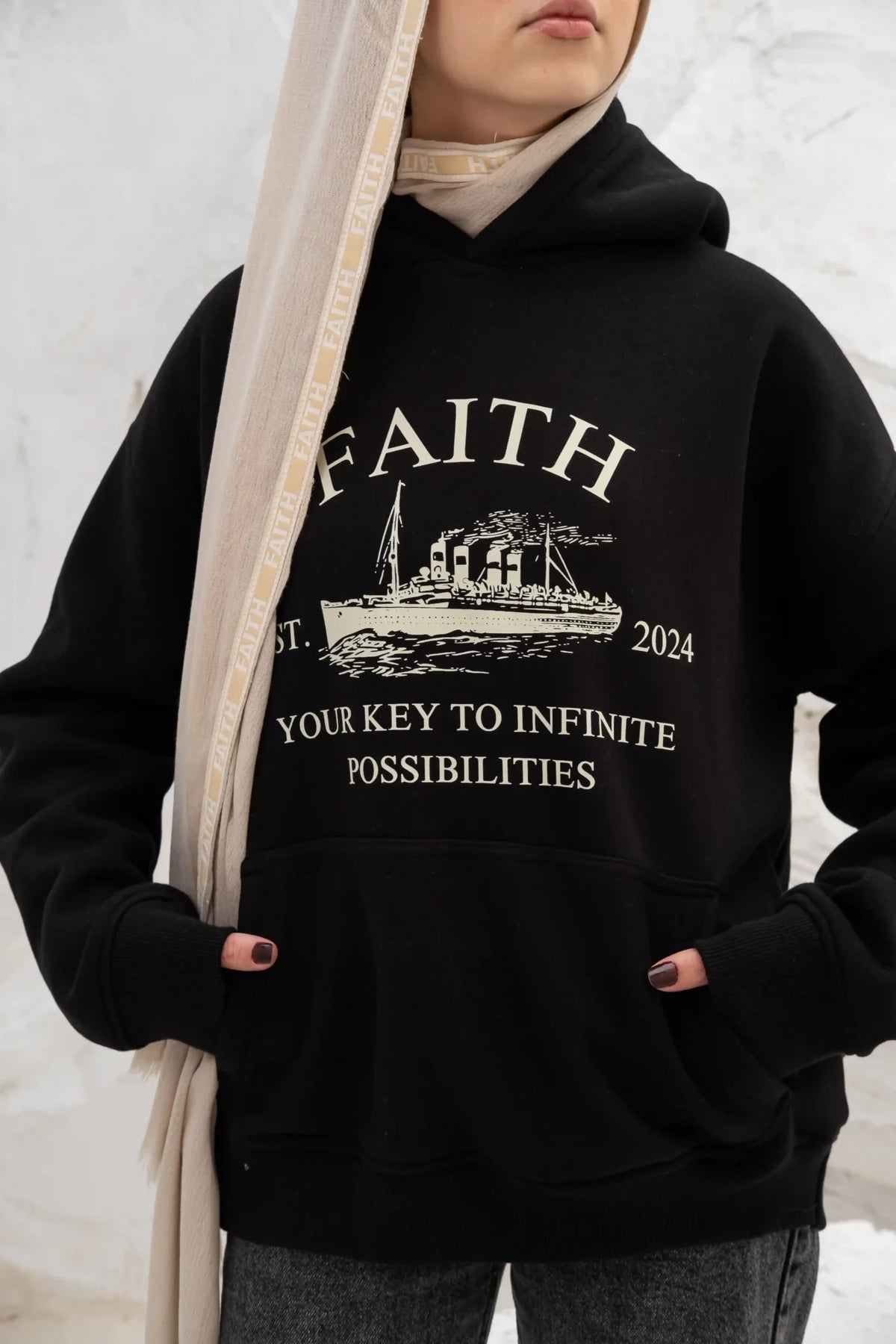Faith Black Hoodie Print