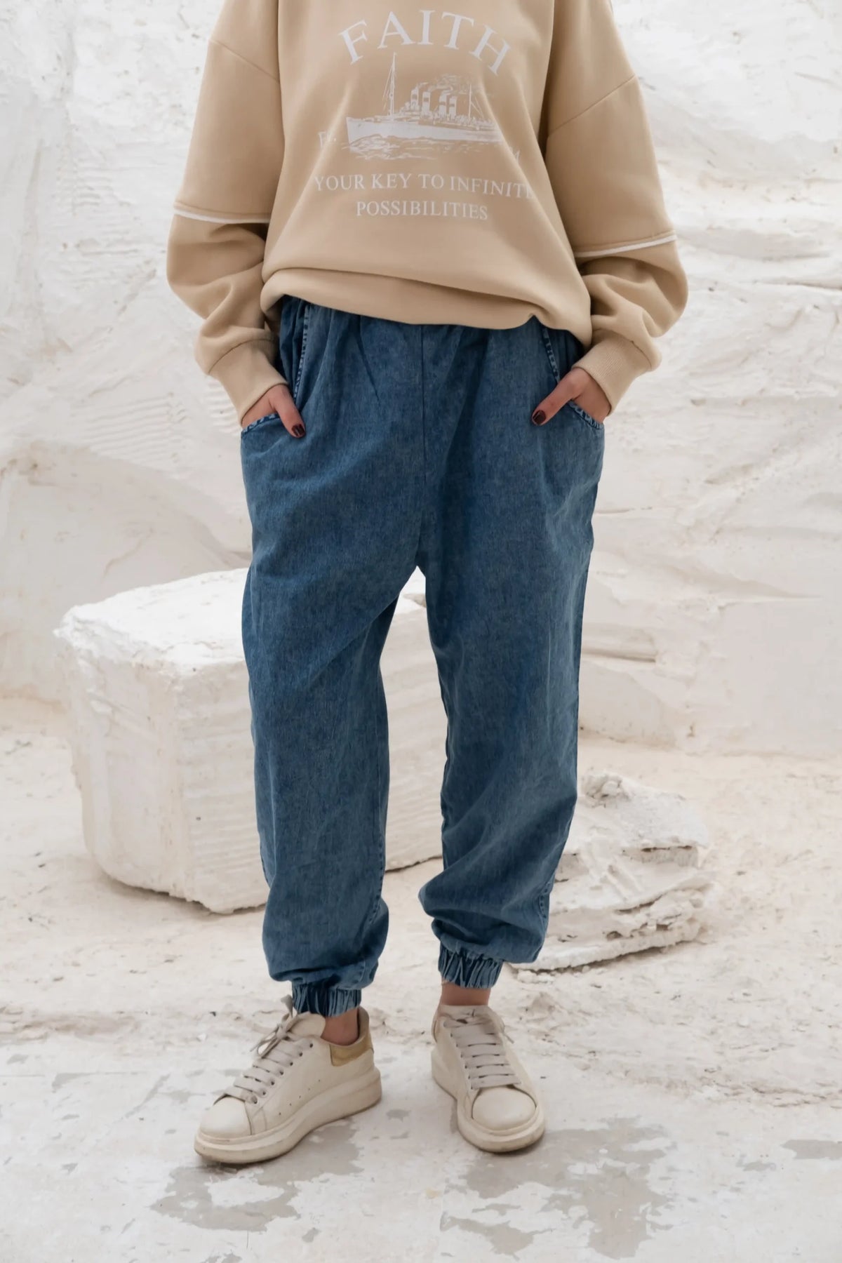 Denim Joggers -Blue