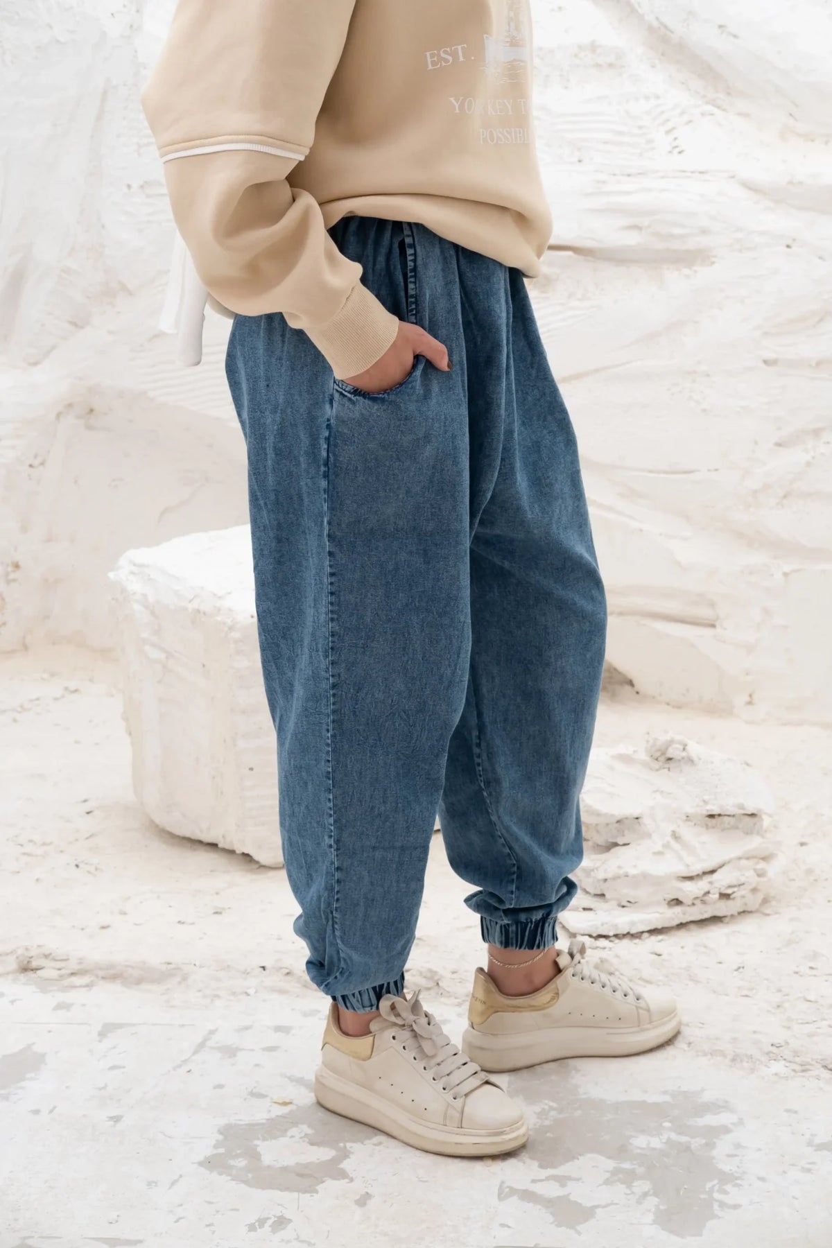 Denim Joggers -Blue