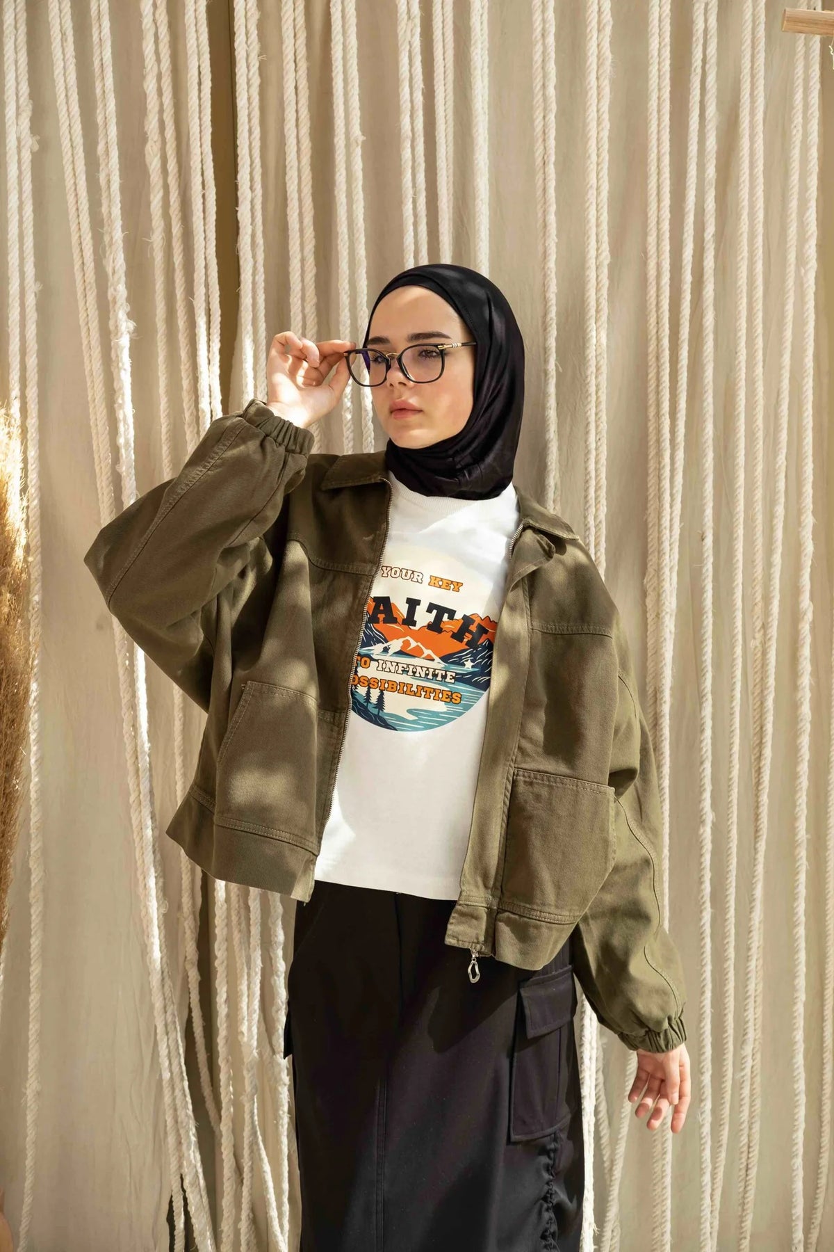 Olive Trendy Baseball Jacket