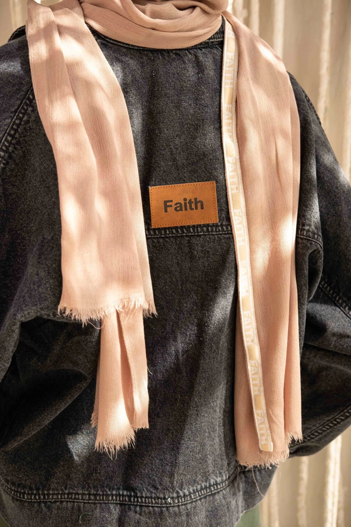Washed Grey Denim Baseball Jacket
