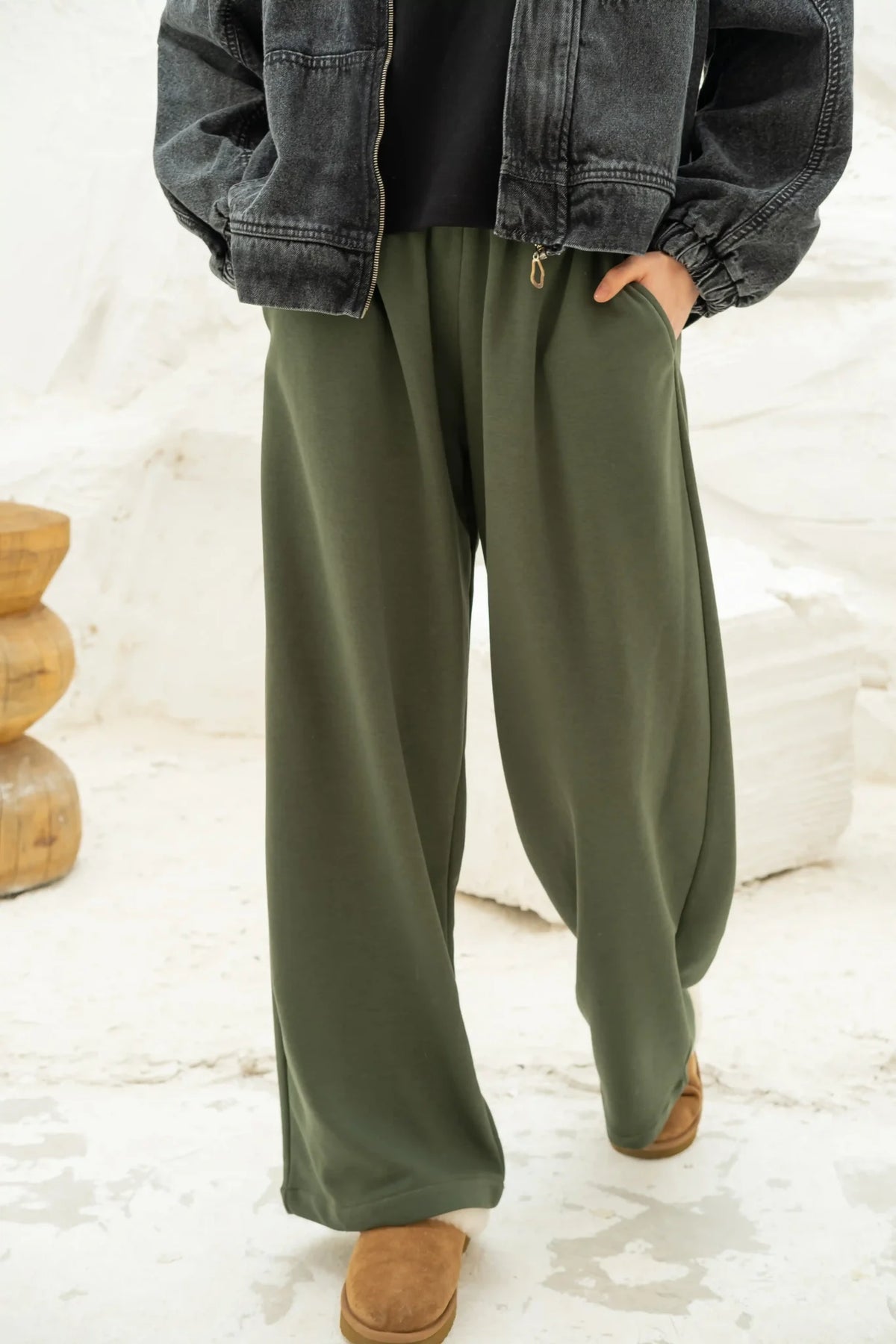 Plain Sweatpants olive