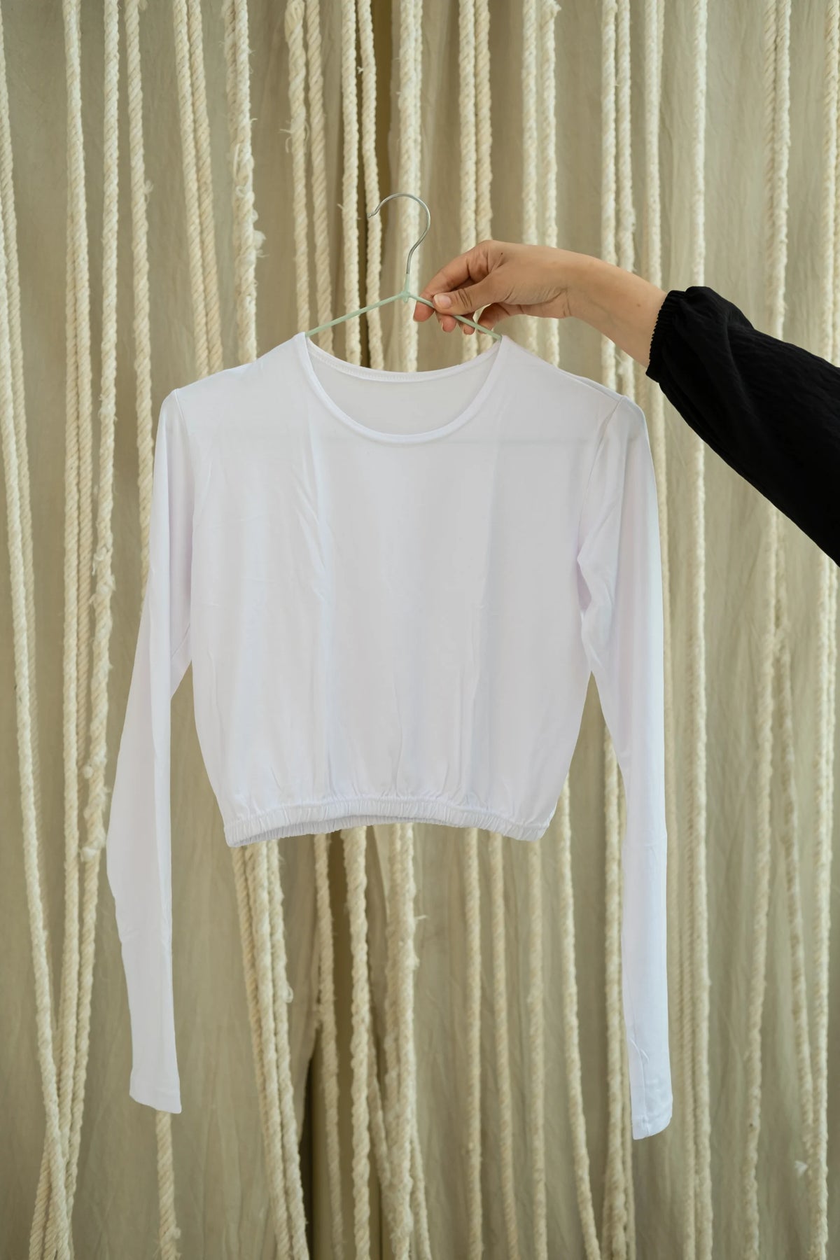 Half Cotton Body Suit White
